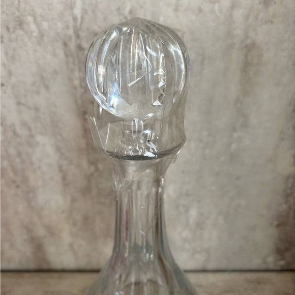 Vintage Hand Blown Glass Clear Decanter Block- Lead Crystal From Poland  New! - Picture 2 of 8